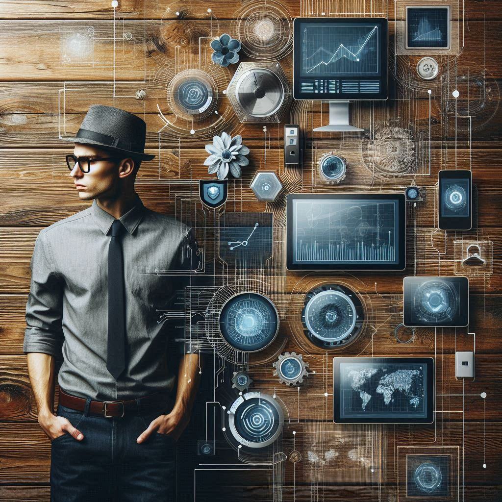 控制監視系統, 科技感(Technology)、時尚感(Fashion)、專業感(Professional), 背景木質桌面